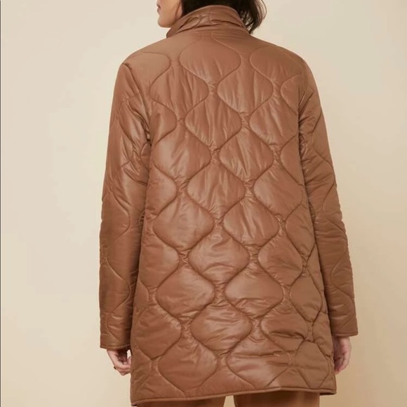 Brown Quilted jacket with pockets - Picture 3 of 10